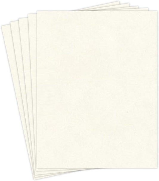 New White Stationery Parchment Recycled Paper | 65Lb Cover Cardstock | 8.5” x 11” Inches | 50 Sheets Per Pack