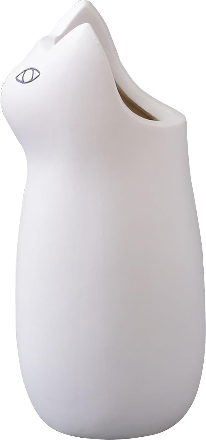 PaletteLife Umbrella Stand Ceramic Scandinavian Cat Small-Size, White, CLY-13WH