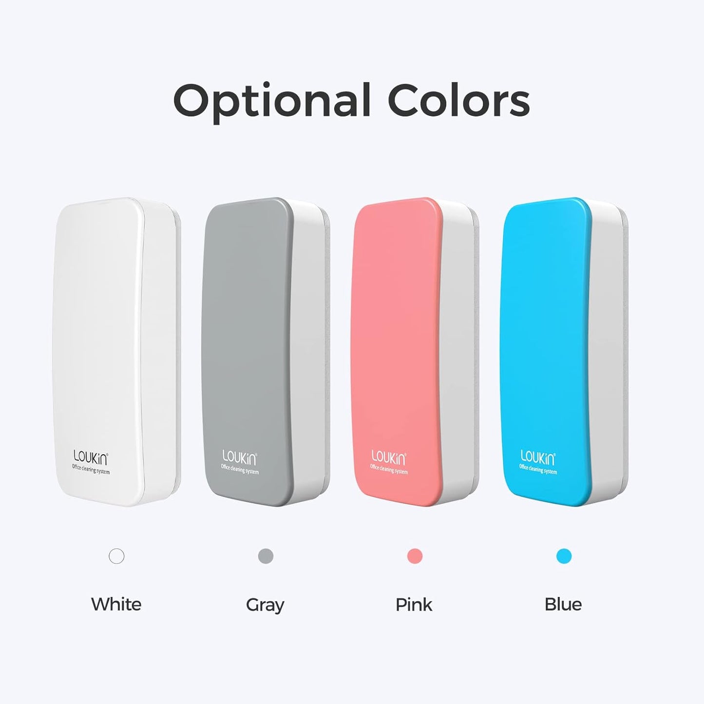 loukin Magnetic Dry Erase Eraser, Whiteboard Eraser, Glass Board Remover, 3.4 fl oz Whiteboard Cleaner Included, for Classroom, Home and Office Use (Blue)