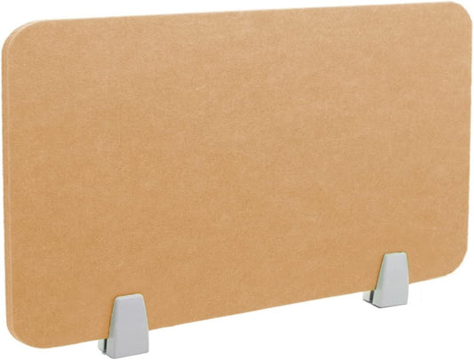 Icegrey Acoustic Desk Divider Privacy Panel Removable Sound Absorbing Desk Partition Board with 2 Clips for Student Call Centers Offices Braries Classrooms Library, Light Brown, 19.5x15.6