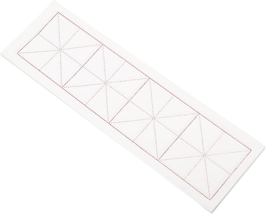 PATIKIL Xuan Paper, 100 Sheets Rice Paper with MI' Grid, Chinese Calligraphy Practice Paper for Calligraphy Practice, Half Raw Ripe Xuan, 5"x15" (White)