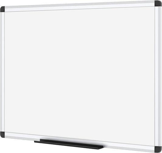 VIZ-PRO Magnetic Dry Erase Board, 48 X 24 Inches, Silver Aluminium Frame