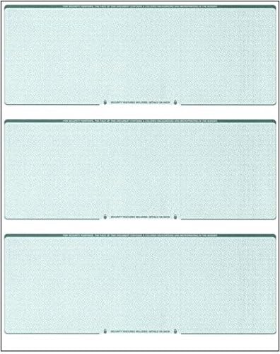 300 Computer Checks - 3 Per Page, 100 Sheets (Green Diamond) Blank Stock for Personal and Business Use - Laser Check for Payroll