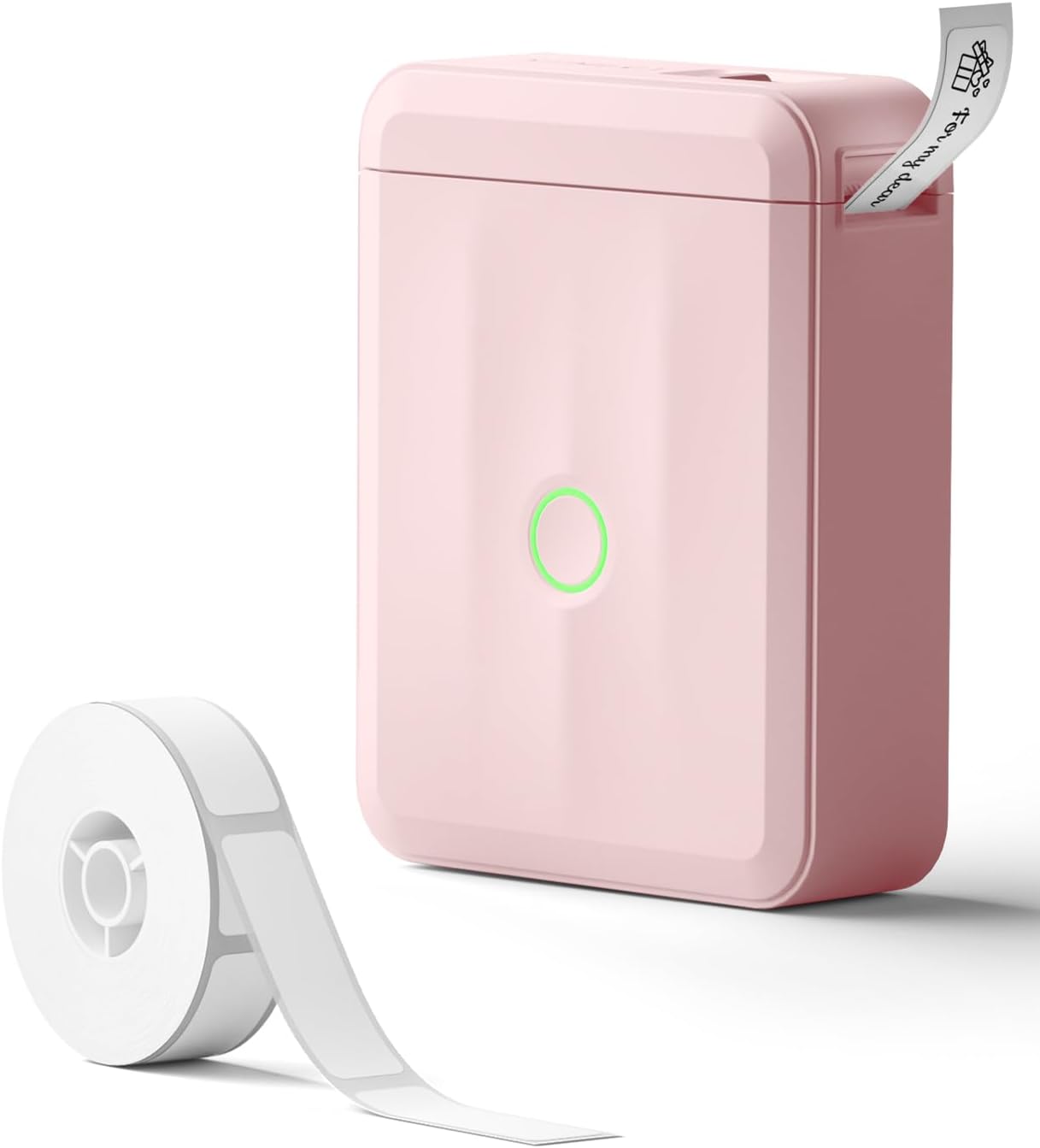 NIIMBOT Label Maker Machine Bluetooth Label Printer for School Home Office Organization, Wireless Mini Labeler D110 Upgraded Version, Label Machine with Label, Pink