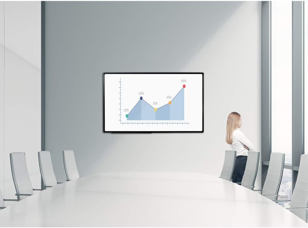 JILoffice Magnetic Whiteboard/White Board, Dry Erase Board 48 x 24 Inch, Black Aluminum Frame Wall Mounted Board for Office Home and School