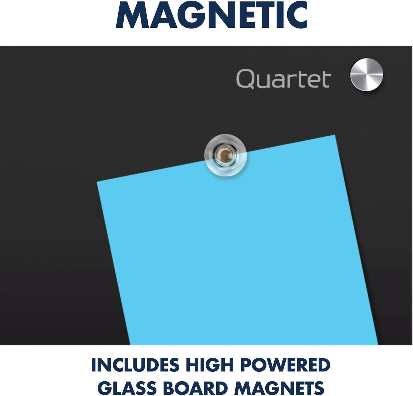 Quartet Glass Whiteboard, Magnetic Dry Erase White Board, 48" x 36", Black Surface, Infinity (G4836B)