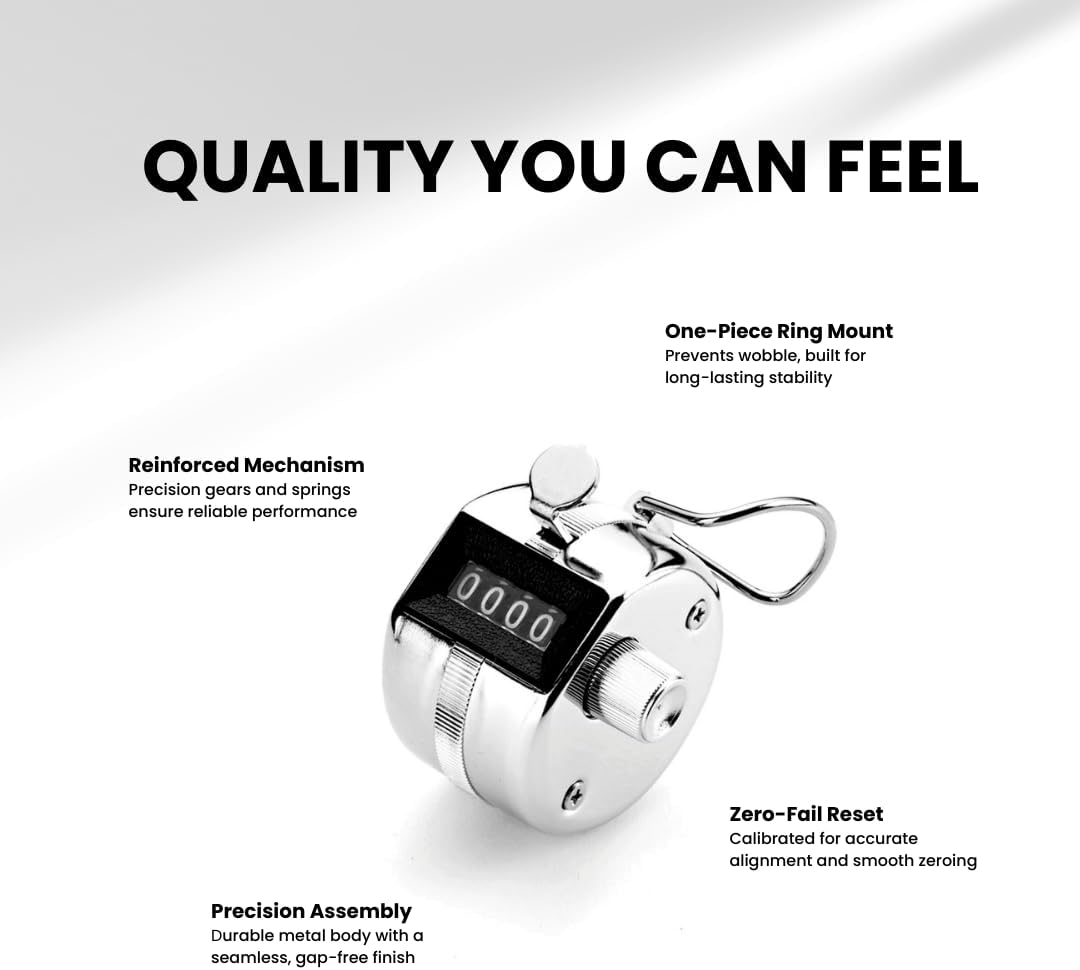 TC-04 Handheld Tally Counter, Digital Pitch Counter Clicker, Mechanical Lap Counter, Taiwan Made Heavy Duty Counter