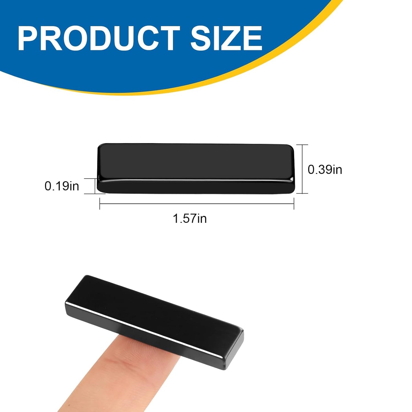 LOVIMAG Neodymium Bar Magnets, Powerful Rare Earth Metal Neodymium Magnet, Black Strong Rectangular Industrial Magnets for Craft, Fridge, Home, Office and Tool Storage - 40 x 10 x 5 mm, Pack of 16