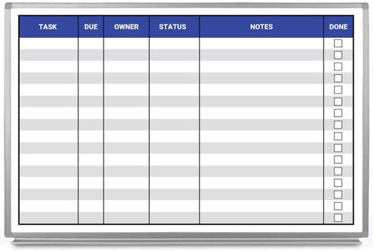 Task List Whiteboard 48" x 36"