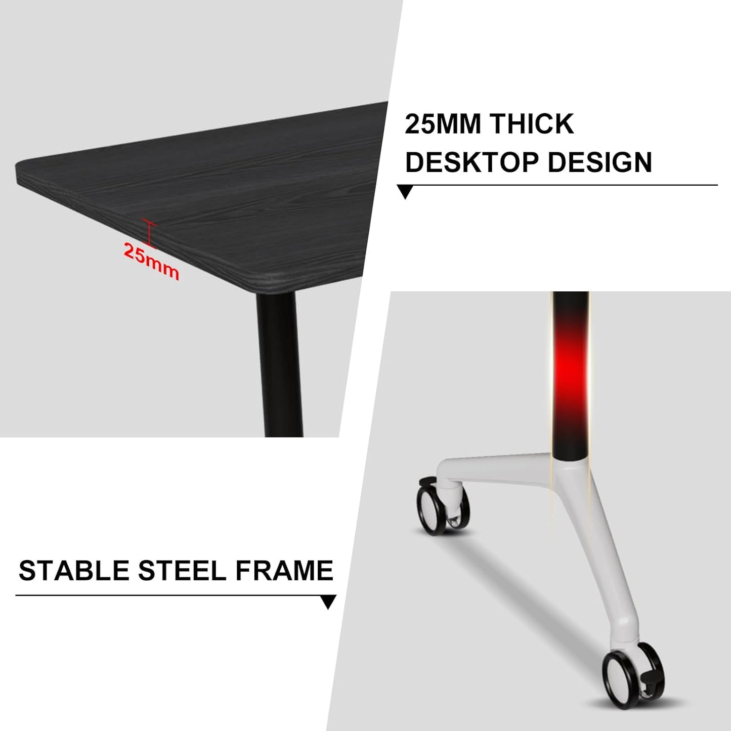 Conference Room Table with Flip-Top Design for Dynamic Meetings, Business Table Computer Desk with Heavy-Duty Frame,Foldable Seminar Meeting Tables for Home Office (2, F, 61IN)