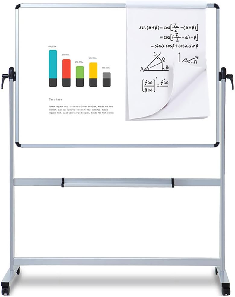 VIZ-PRO Double-Sided Magnetic Mobile Whiteboard, 96 x 48 Inches, Rolling Dry Erase Board Easel Stand on Wheels with Aluminium Frame for School Office Home 8' x 4'
