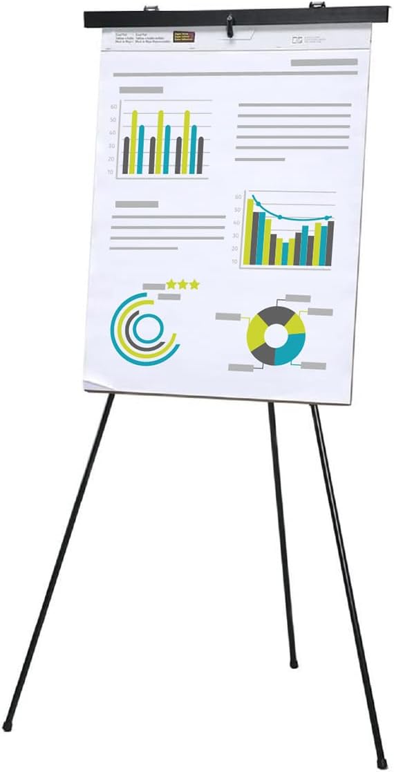 Pack of 10-Lightweight Aluminum Flip-Chart Presentation Easel, Black (10 Pack)