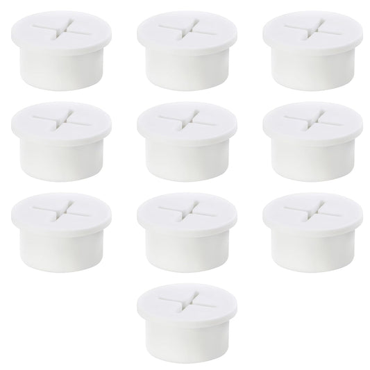 3/4" White Desk Grommet, JTemgle Flexible Cable Grommet Cross Rubber Cable Hole Cover Wire Organizer Caps Desktop Cord Management for Home Office TV Stands Tabletops, 10 Pieces