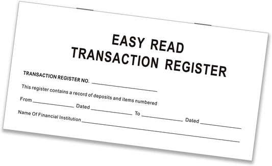 12 - Pack 6"×3" Blank Transaction Check Registers Exclusive for Personal Checkbook - Suitable for Personal & Business Banks, Saving Accounts, Deposits & Credit Cards
