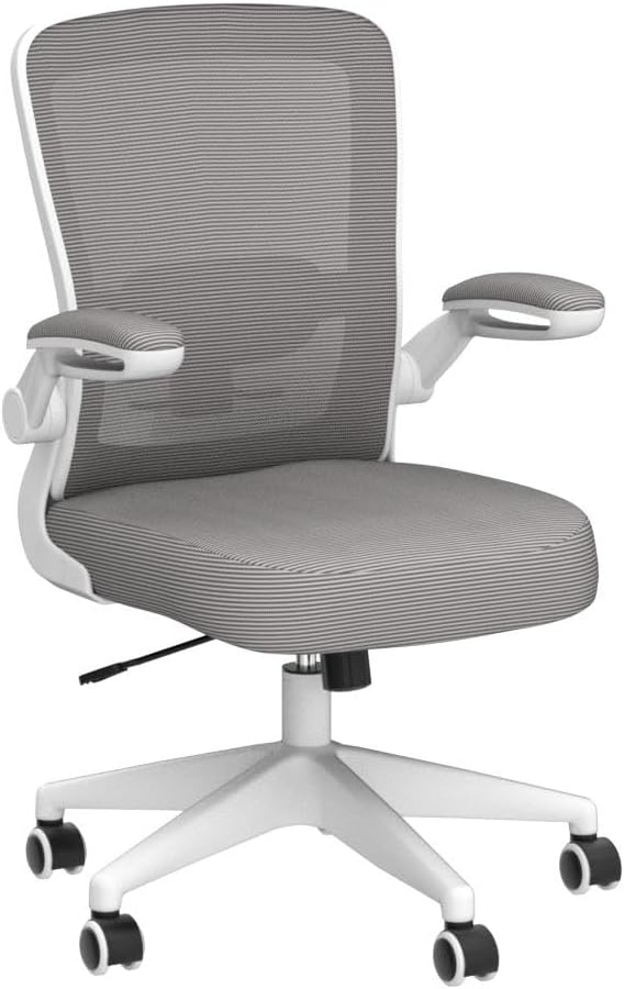 FelixKing Office Chair, Ergonomic Desk Chair Breathable Mesh Chairs with Adjustable High Back Lumbar Support Flip-up Armrests, Executive Swivel Comfy Task Computer Chairs for Home Office Gray