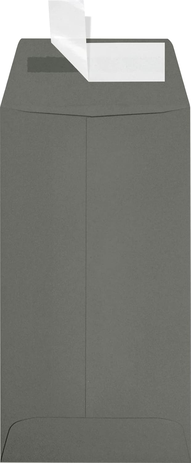LUXPaper #7 Coin Envelopes | Peel & Press | 3 1/2" x 6 1/2" | Smoke Gray | 80lb. Text | 50 Qty
