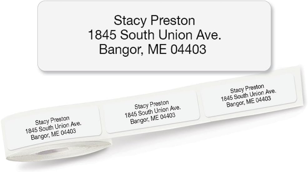 Colorful Images Solid Gloss White Rolled Return Address Mailing Labels with Dispenser, Customize with Name & Shipping Address, 250 Self Adhesive, Easy Peel Sticker Label Roll, 3/4" x 2 1/2"