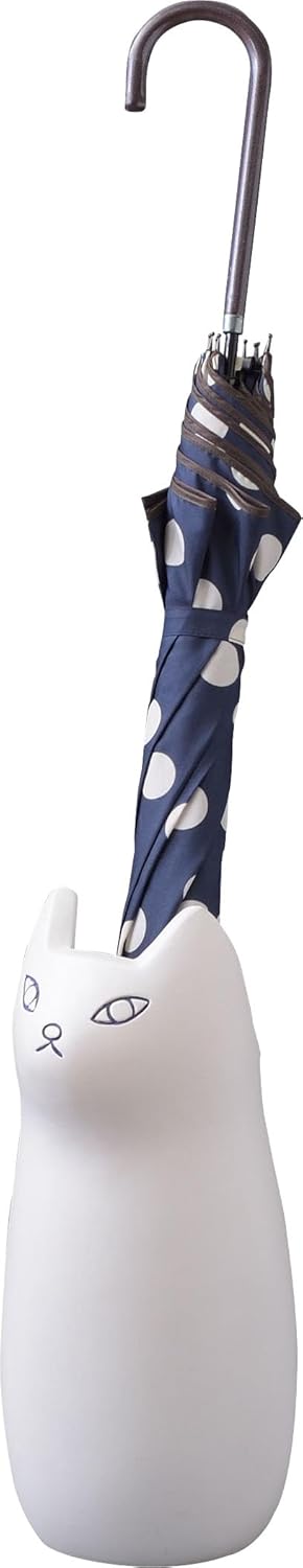 PaletteLife Umbrella Stand Ceramic Scandinavian Cat Small-Size, White, CLY-13WH