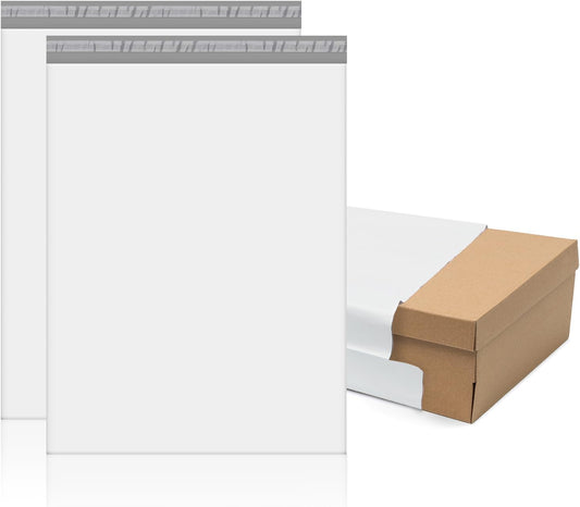 Fuxury Poly Mailers 17.7 X 22 Inches 50 Pcs,Bulk Shipping Bags for Clothing,Strong Adhesive Shipping Mailer for Small Business Suppliers,Self Seal Poly Bags Mailing Envelopes White
