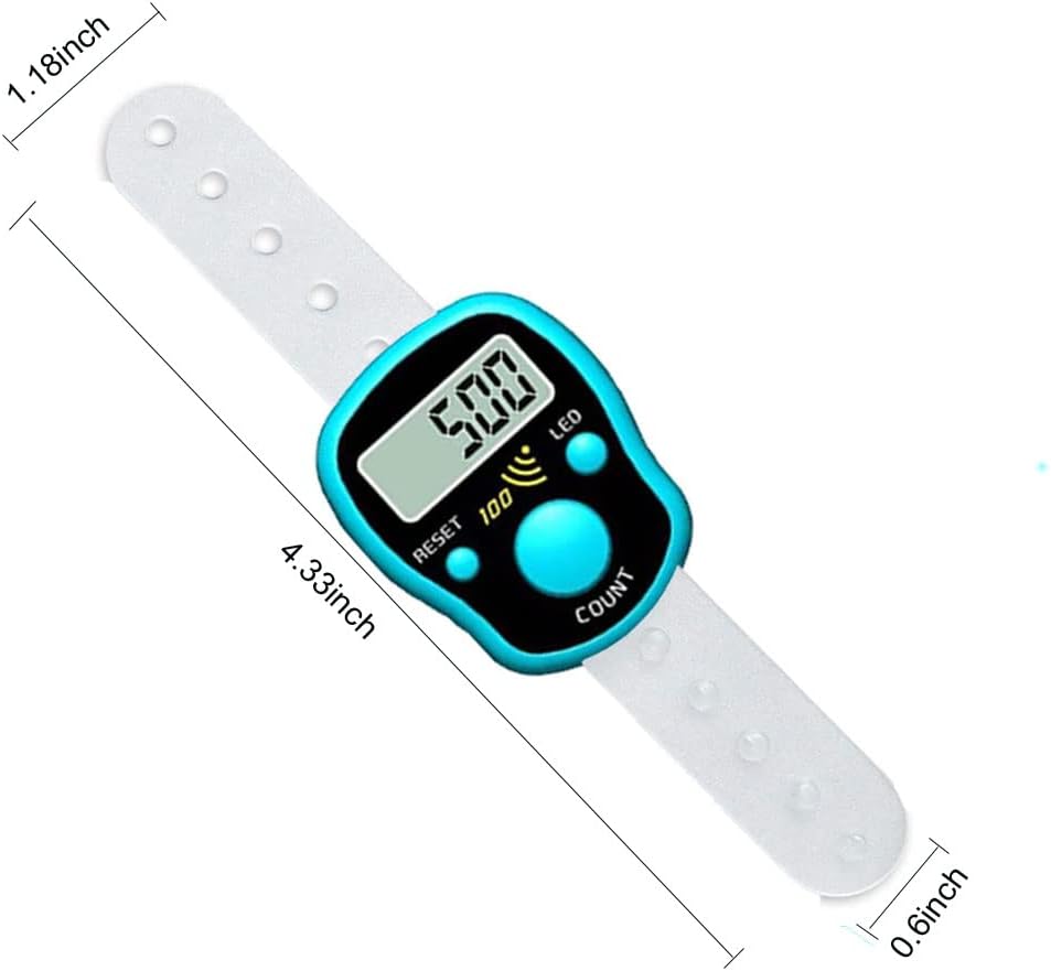 Finger Counter Click Manual Digital clicker, 5pack Stitch Tally Knitting Counters Led Re-settable Digits Pitch Electronic LCD Display finger Number Counter Fr Row, People, Score, Inventory,Crochet