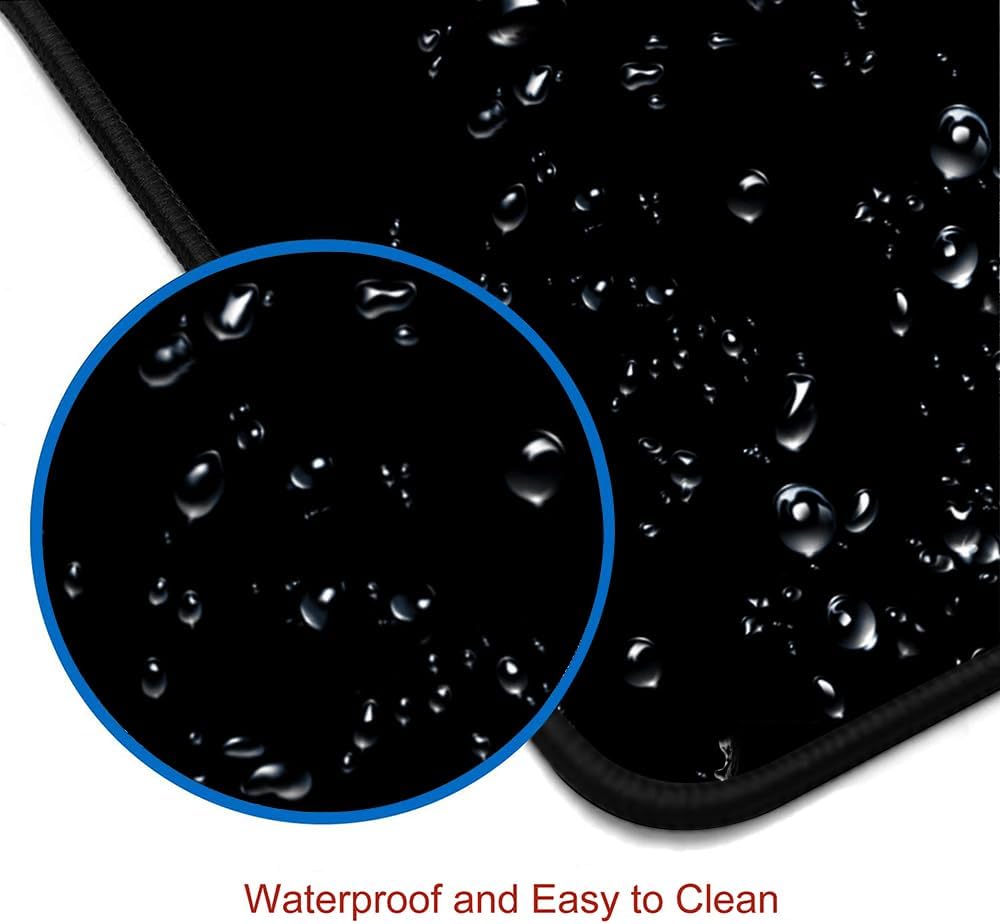 Hokafenle Large Gaming Mouse Pad, Black Desk Keyboard Mouse Pads, Long Mouse Mat, Non-Slip Rubber Base Computer Mousepad for Office, Home, Gamer