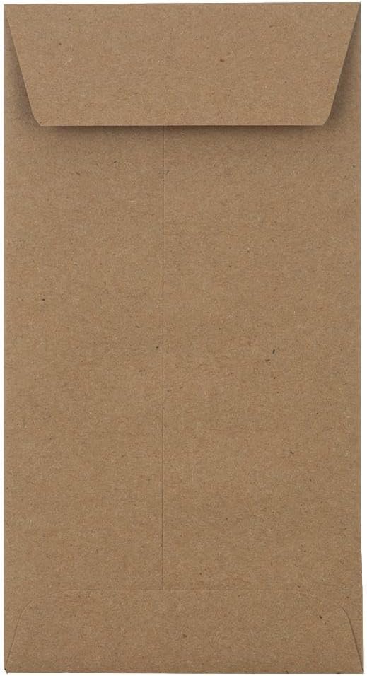 LUXPaper #7 Coin Envelopes | Peel & Press | 3 1/2" x 6 1/2" | Grocery Bag Brown | 70lb. Text | 50 Qty