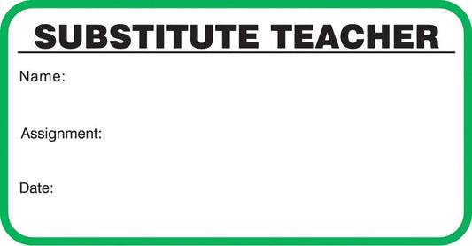 Standard Visitors Badges in Books, Substitute Teacher Sign-in Books with Security Badges, 500/Book (Green)