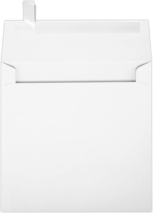LUXPaper Square Invitation Envelopes | Peel & Press | 6" x 6" | Bright White | 80lb. Text | 50 Qty