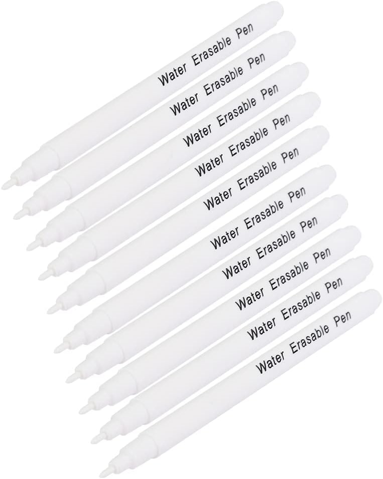 Air Water Erasable Pen Fabric Marker Temporary Marking Auto Vanishing Pen Air Erasable Pen, 10pcs Disappearing Ink Marking Pen for Cloth Marking ToolsMarking & Tracing Tools(Single Head White)