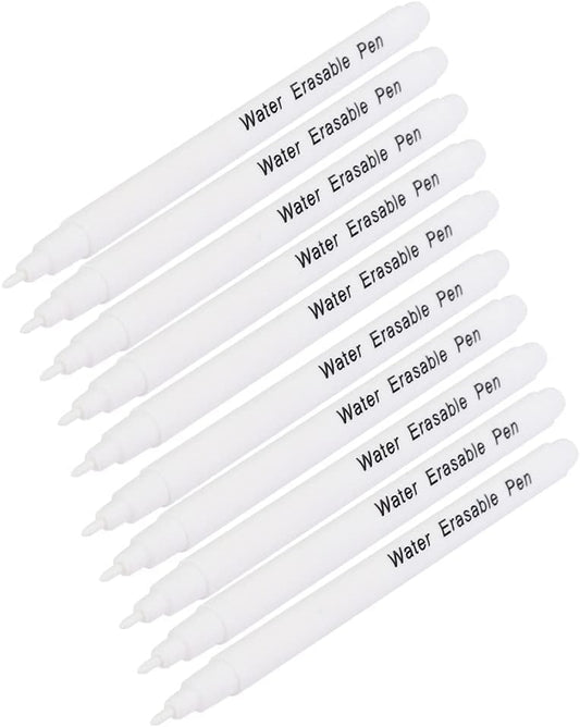 Air Water Erasable Pen Fabric Marker Temporary Marking Auto Vanishing Pen Air Erasable Pen, 10pcs Disappearing Ink Marking Pen for Cloth Marking ToolsMarking & Tracing Tools(Single Head White)