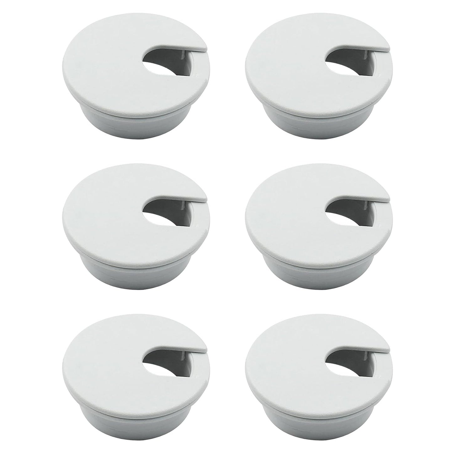 [6 Pack] Desk Grommet 1.5 inch(38mm) Sturdy ABS Plastic Desk Hole Cover for Cables Detachable Desk Hole Grommet for Organizing Home & Office Table Cables - White