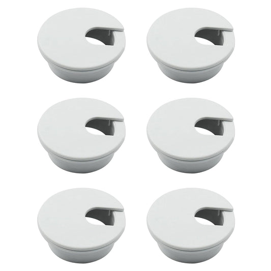 [6 Pack] Desk Grommet 1.5 inch(38mm) Sturdy ABS Plastic Desk Hole Cover for Cables Detachable Desk Hole Grommet for Organizing Home & Office Table Cables - White