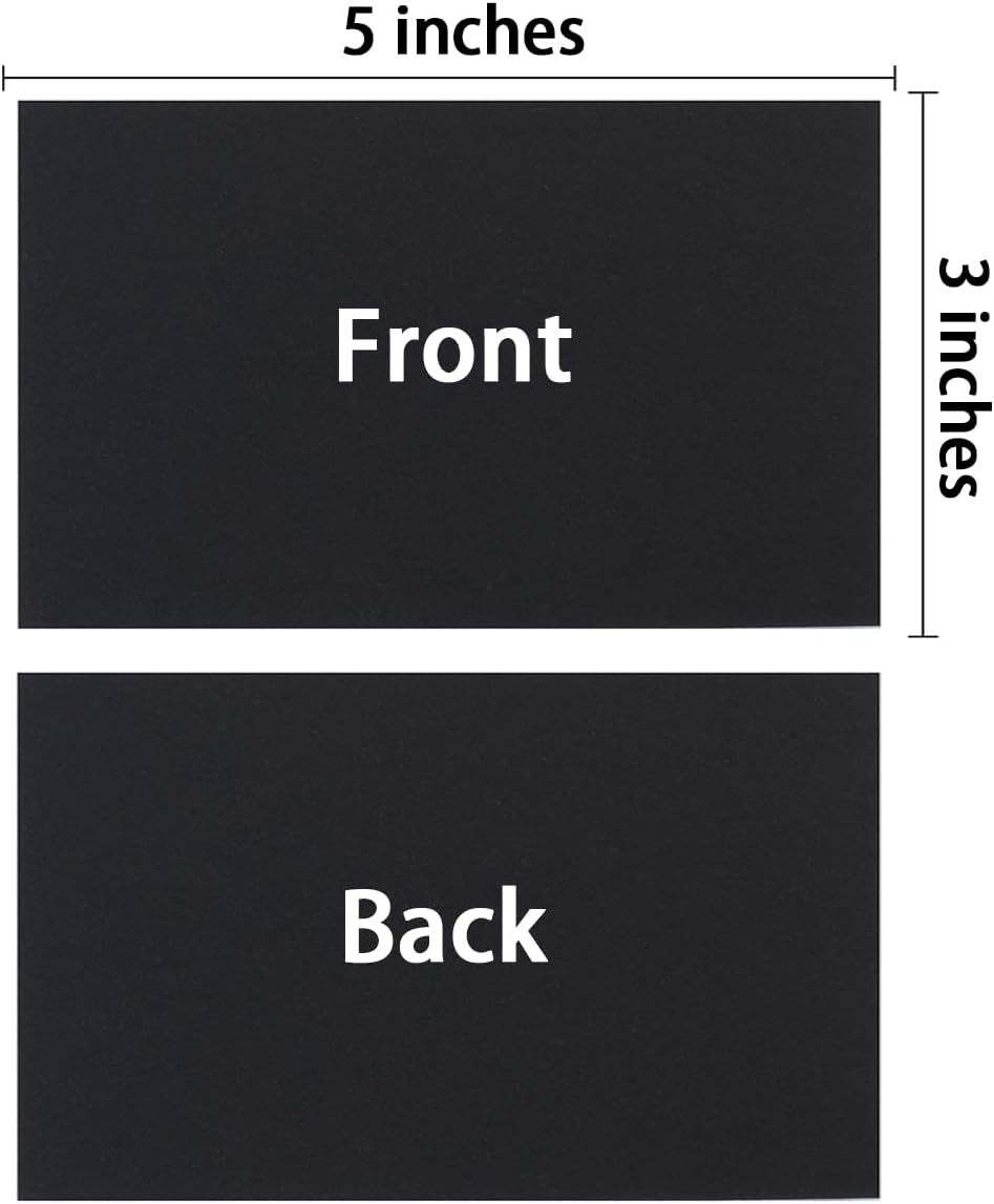 50 Sheets Blank Cardstock Paper 250 GSM Thick Heavy Cards Stock for DIY Art Projects, Card Making, Postcards, Greeting Cards, Birthday Party, Wedding Invitation (Black, 3x5 inches)