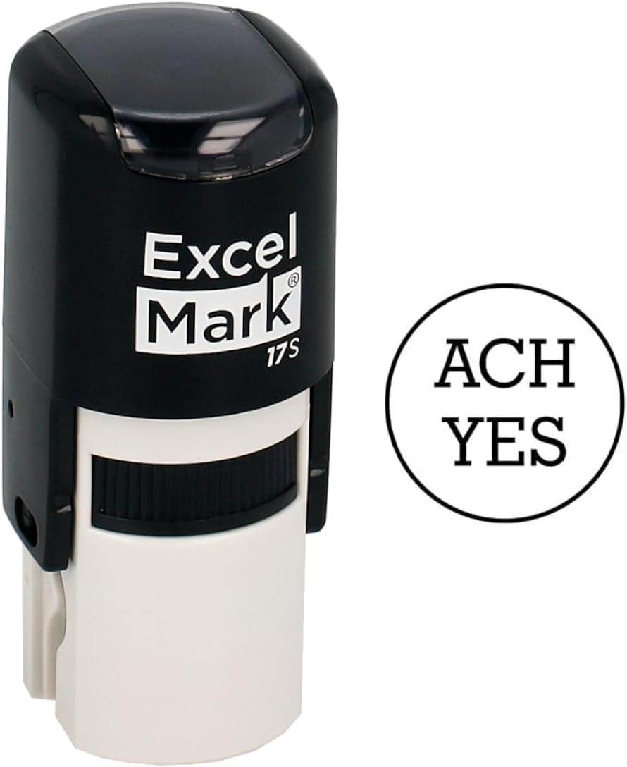 ExcelMark Custom Round Self Inking Inspection Stamp - 5/8" Diameter (2 Lines)