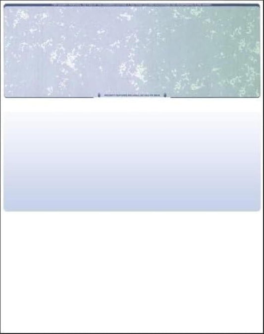 Compuchecks Check on Top Blank Check Paper - 2500 Pack, Quick-Books & Laser Printer Compatible - Security Business Checks with Voucher - 8.5" x 11" Blue/Green Prismatic