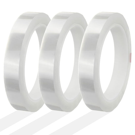 MECCANIXITY Whiteboard Tape 5/8" x 72 Yard Pinstripe Graphic Chart Line Grid Marking Tapes for Classroom Office Dry Erase Board Art, Clear, Pack of 3