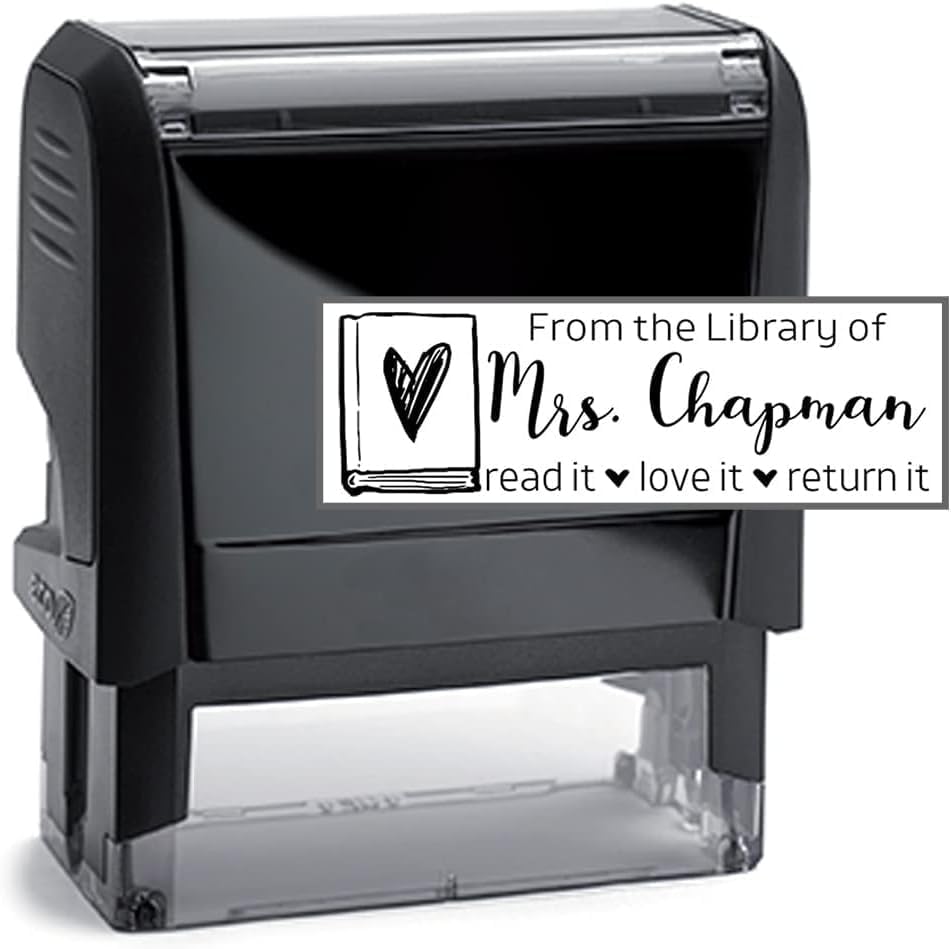 Custom Self-Inking Stamps | 49 Fun Phrases & Designs | Grading Made Easy | Classroom, Library & Book Stamps (Large) by The Library of Books