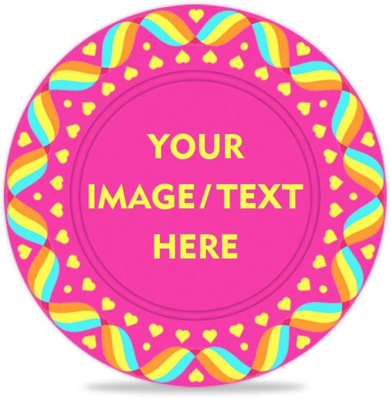 100 PCS 37mm Plastic Poker Chips, Personalize Your Chips with Logo and Text, for Bingo Game, Chess Room, Casino Theme Party