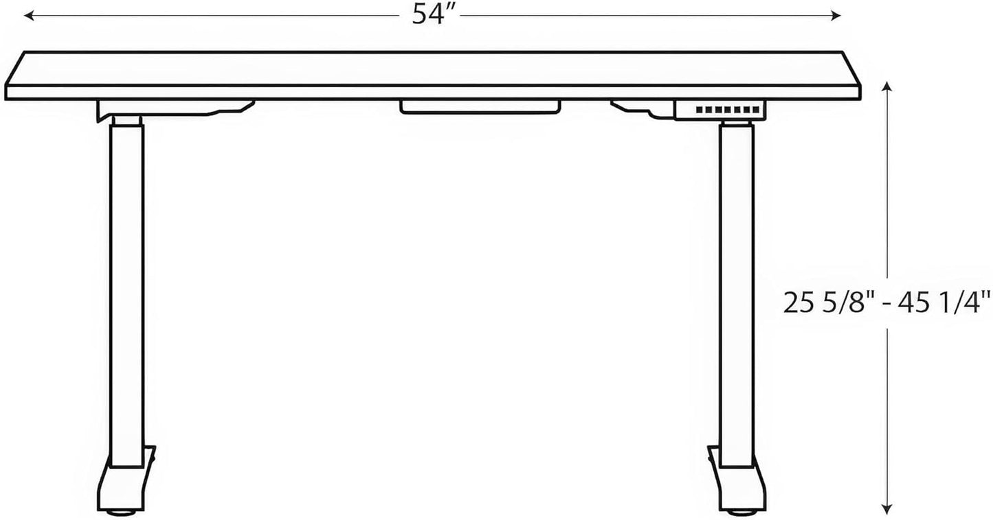 HON Coze Electric Standing Desk Adjustable Height, Coordinate Height Adjustable Desk, 54", Natural Recon Top, White Base