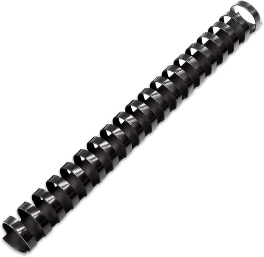 Binditek 50 Pack Plastic Binding Comb Spines, 1 Inch Diameter, 225 Sheet Capacity, 19 Ring, for Letter Size, Black, for Students and Coworkers