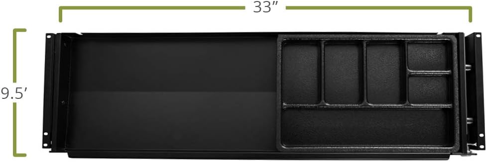 Perfect Posture Under Desk Storage Drawer with Lock — Slim Pen & Pencil Drawer for Regular & Sit-Stand Standing Desks, Black (33” x 9.5”)