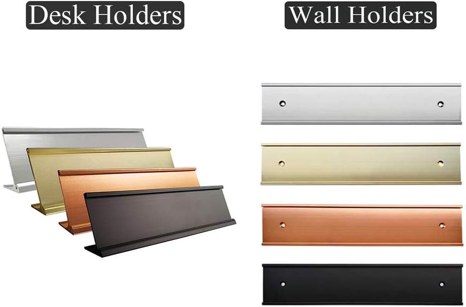 Personalized Office Engraved Name Plate With Wall or Desk Holder 2"x10"