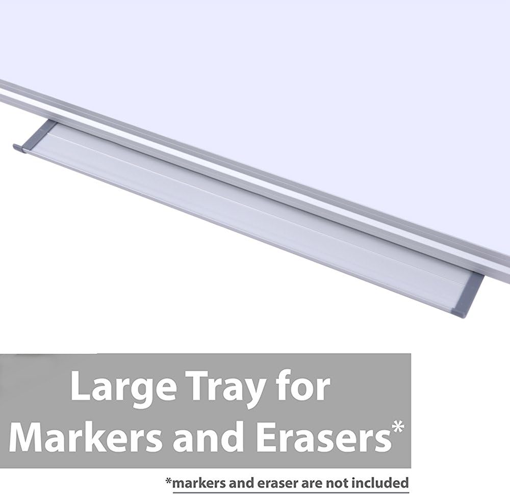 Premium 60"x 48" Magnetic Dry Erase Board with Aluminum Frame | Versatile Wall-Mounted Large Whiteboard with Pen Tray for Enhanced Office and Classroom Presentations & Collaborations