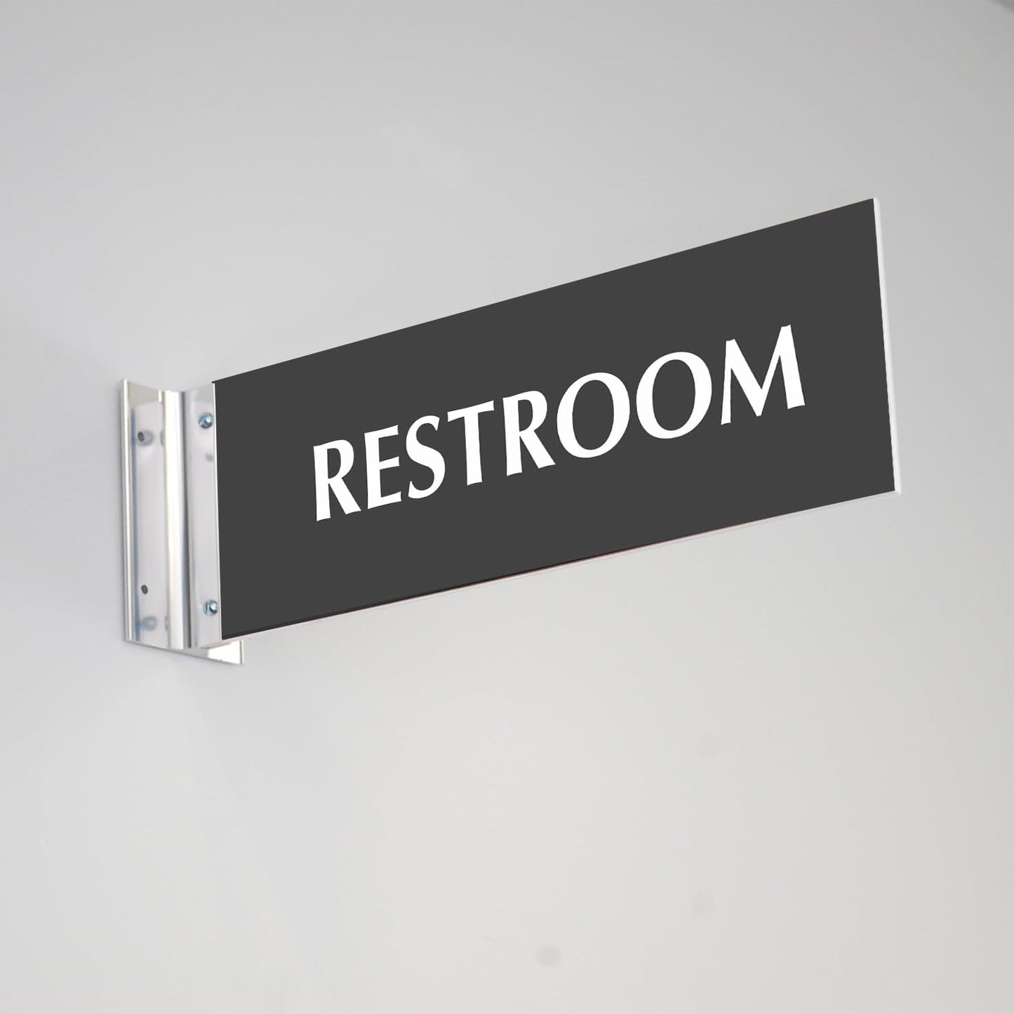 SmartSign Custom Projecting Hallway Sign with Bracket - 4"x12", Double-Sided, Wall Mount Laser Engraved, 16 Color Choices, Acrylic Corridor Sign & 3" Silver Brackets Kit, USA-Made