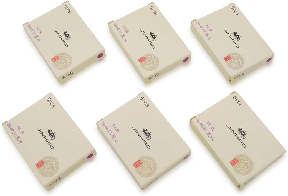 30pcs JINHAO Ink Cartridges Fountain Pen Refills for JINHAO and Baoer Pen Standard Size (Pink)