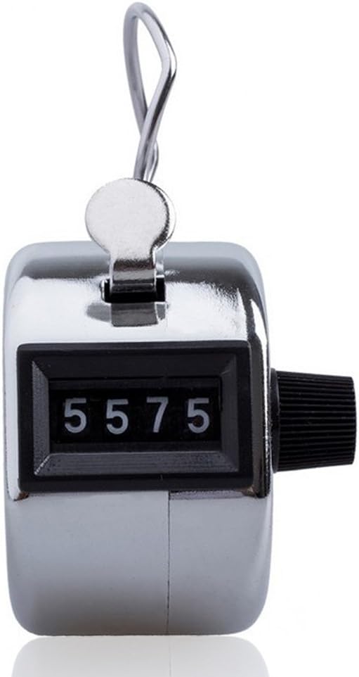 4 Pack Handheld Tally Counter 4 Digit Tally Counter Metal Mechanical Palm Counter Clicker Counter Count Clicker Counts up to 9999, for Transportation,Warehouse, Sports, Golf & Coach