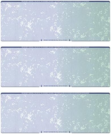 Business Voucher Check Stock - Computer Laser Checks - 3 Checks Per Page, 500 Sheets/1500 Checks, Blue/Green Prismatic