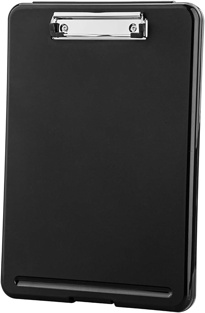 ZCZN Plastic A4 Form Storage Box Case, Clipboard Case, Suitable for School,Utility,Industrial Office, Medical Personnel,Black