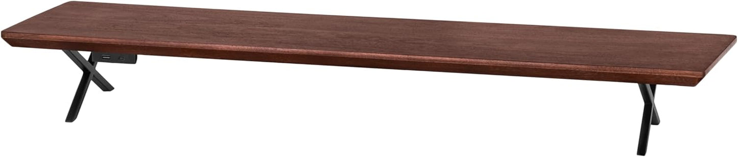 Anji Mountain Monitor Stand - Desktop Organizer & Laptop Riser, Ergonomic Monitor Riser, Space-Saving Monitor Stand for Desk, Durable Construction, Easy Assembly, Ideal for Home & Office,Walnut