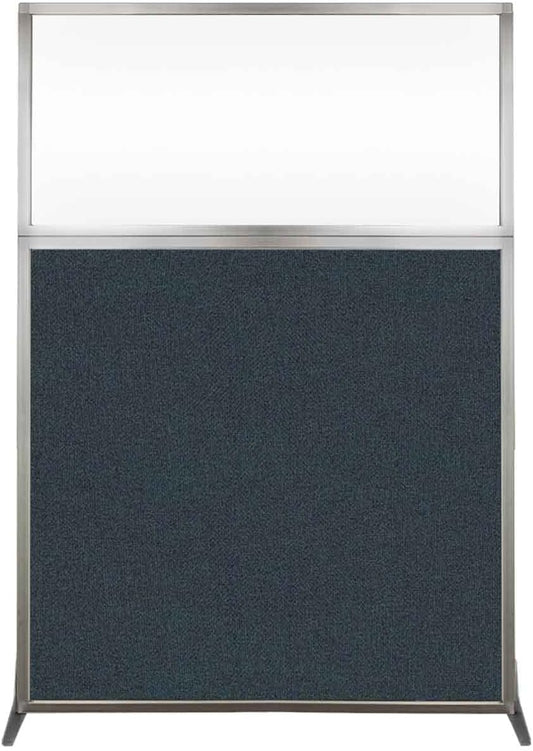 Versare Hush Screen Portable Room Divider | Workstation Wall Divider | Freestanding Privacy Hush Panels | Clear Windows | Fabric Office Divider Screen | Great for Room Separation